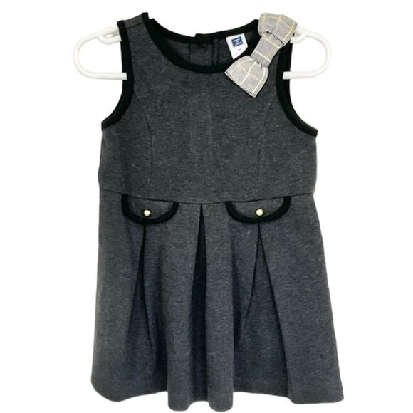 NEW Janie and Jack Charcoal Pretty in Plaid Pleated Ponte Dress Size 2T